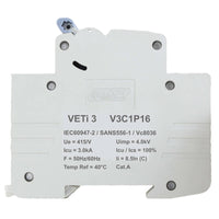 Major Tech 16A Single Pole MCB | V3C1P16 - image 1