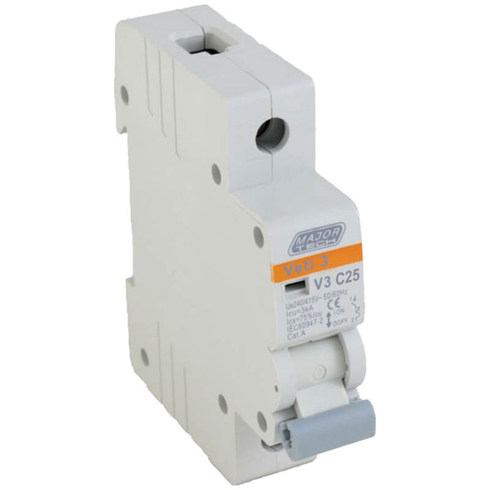 Major Tech 25A Single Pole MCB | V3C1P25 - image 1
