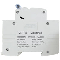 Major Tech 40A Single Pole MCB | V3C1P40 - image 1