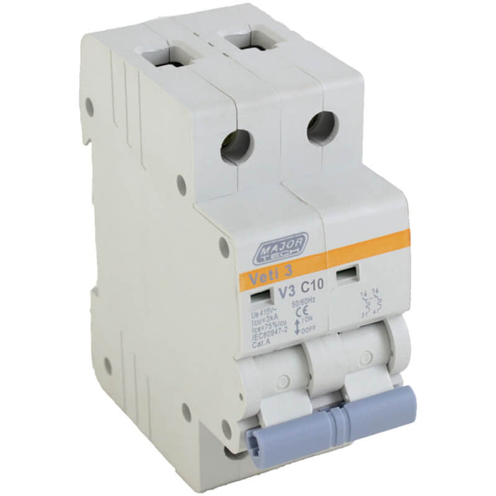 Major Tech 10A Double Pole MCB | V3C2P10 - image 1