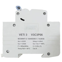 Major Tech 6A Triple Pole MCB | V3C3P06 - image 1