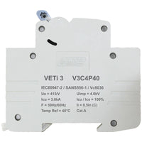 Major Tech 40A Four Pole MCB | V3C4P40 - image 1