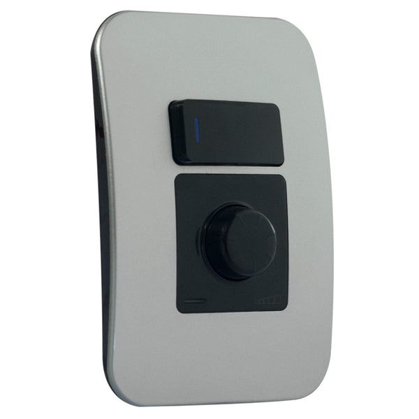 Major Tech 400W Rotary Dimmer with Locator Switch BK/SV (100mmx50mm) V4014RSBSV
