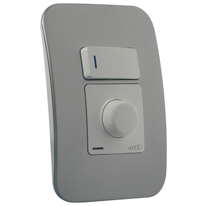 Major Tech 400W Rotary Dimmer with Locator Switch WT/SV (100mmx50mm) V4014RSWSV