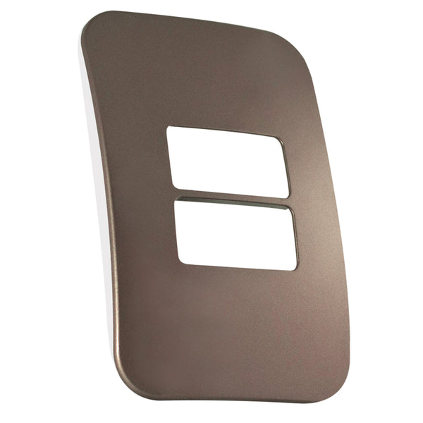 Major Tech Two Single Mod Cover Plate BZ/WT Trim (100mmx50mm) Horizontal V6104BZ