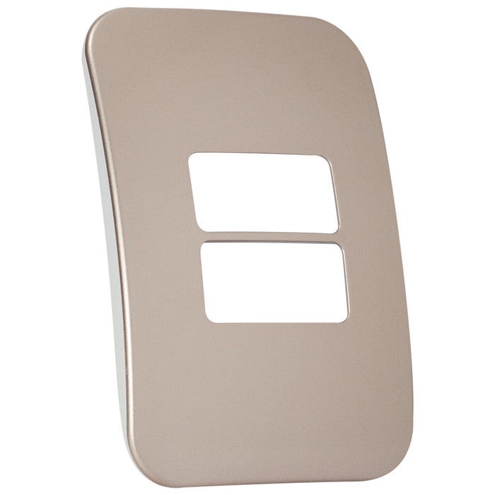 Major Tech Two Single Mod Cover Plate CN/WT Trim (100mmx50mm) Horizontal V6104CN