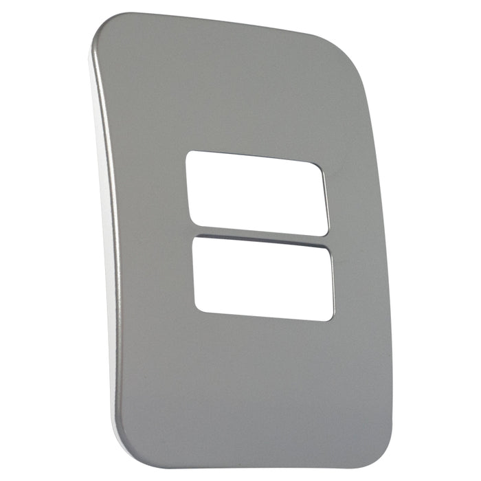 Major Tech Two Single Mod Cover Plate SV/WT Trim (100mmx50mm) Horizontal V6104SV
