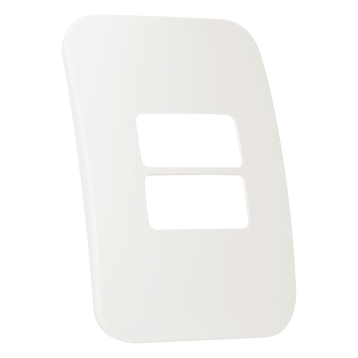 Major Tech Two Single Mod Cover Plate WT/WT Trim (100mmx50mm) Horizontal V6104WT