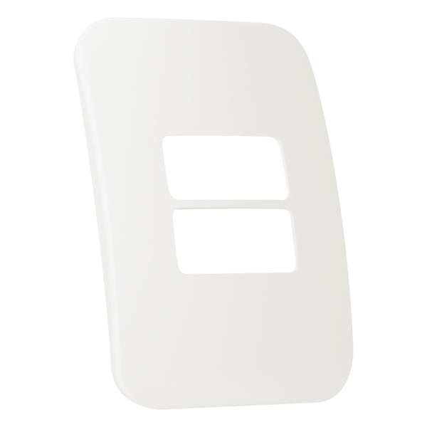 Major Tech Two Single Mod Cover Plate WT/WT Trim (100mmx50mm) Horizontal V6104WT