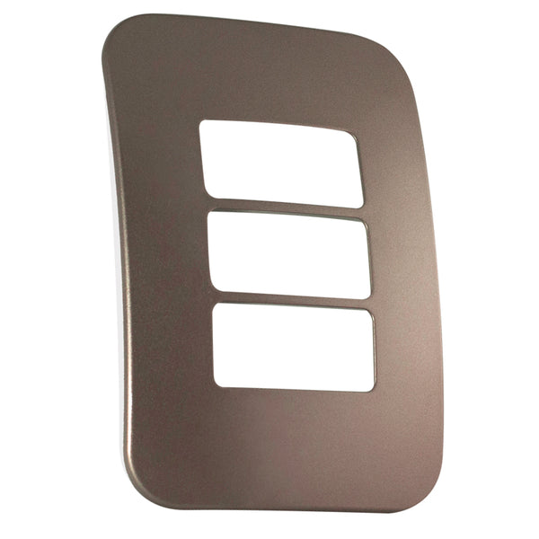 Major Tech Three Single Mod Cover Plate BZ/WT Trim (100mmx50mm) Horizontal V6107BZ
