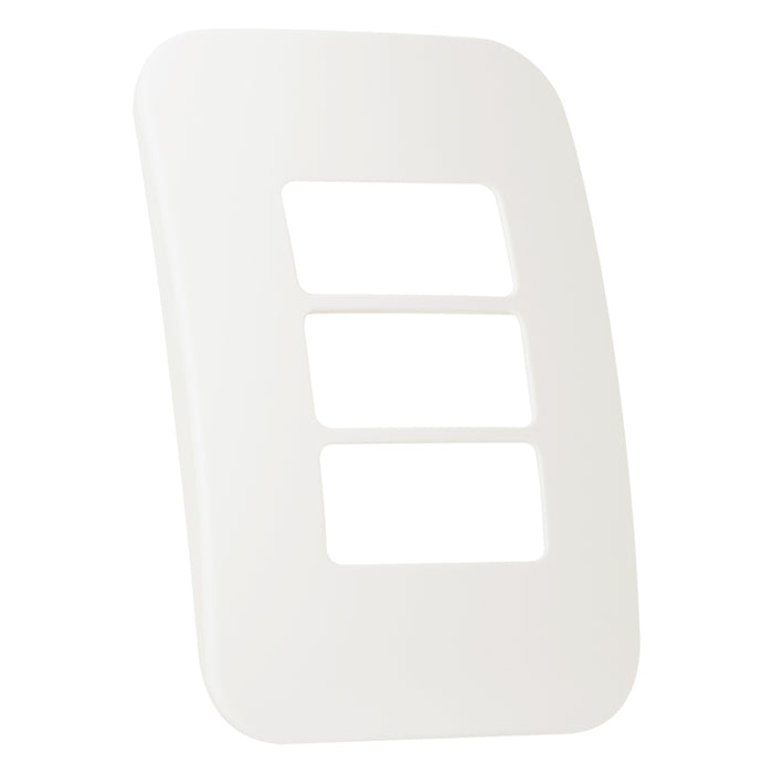 Major Tech Three Single Mod Cover Plate WT/WT Trim (100mmx50mm) Horizontal V6107WT