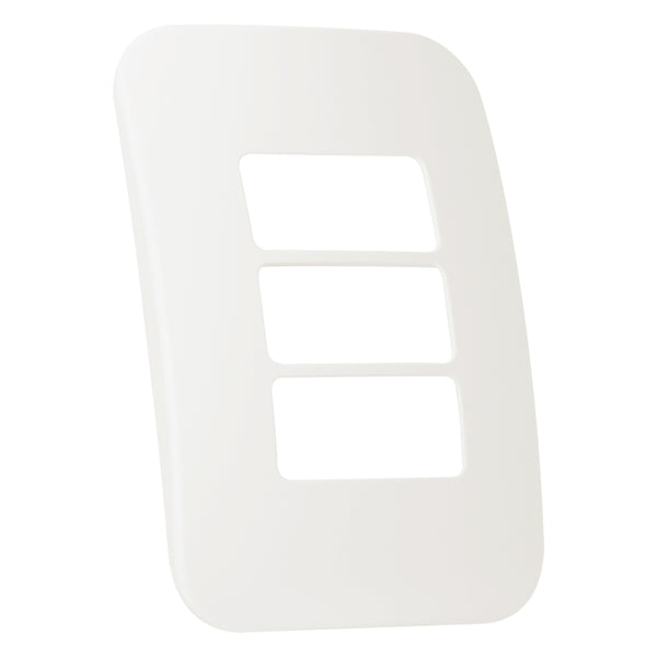 Major Tech Three Single Mod Cover Plate WT/WT Trim (100mmx50mm) Horizontal V6107WT