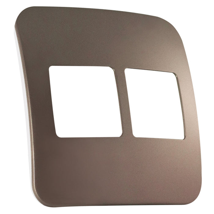 Major Tech Two Double Mod Cover Plate BZ/WT Trim (100mmx50mm) V6203BZ
