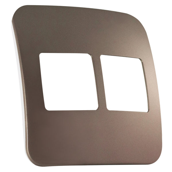 Major Tech Two Double Mod Cover Plate BZ/WT Trim (100mmx50mm) V6203BZ
