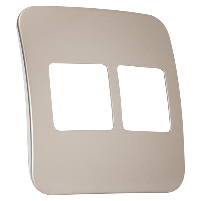 Major Tech Two Double Mod Cover Plate CN/WT Trim (100mmx50mm) V6203CN