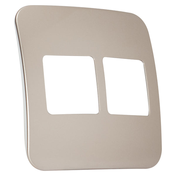 Major Tech Two Double Mod Cover Plate CN/WT Trim (100mmx50mm) V6203CN