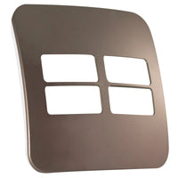 Major Tech Four Single Mod Cover Plate BZ/WT Trim (100mmx100mm) Horizontal V6206BZ