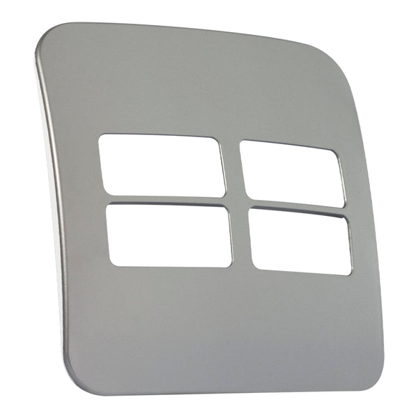 Major Tech Four Single Mod Cover Plate SV/WT Trim (100mmx100mm) Horizontal V6206SV
