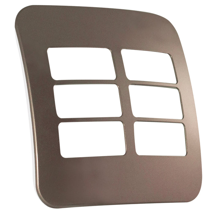 Major Tech Six Single Mod Cover Plate BZ/WT Trim (100mmx100mm) Horizontal V6210BZ