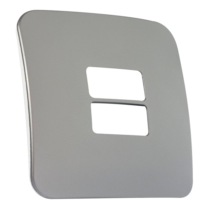 Major Tech Two Single Mod Cover Plate SV/WT Trim (100mmx100mm) Horizontal V6213SV