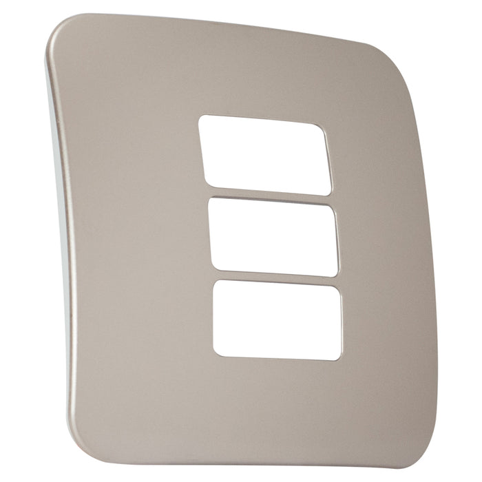 Major Tech Three Single Mod Cover Plate CN/WT Trim (100mmx100mm) Horizontal V6214CN