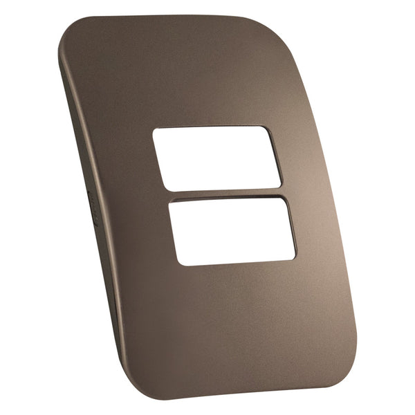 Major Tech Two Single Mod Cover Plate BZ/BK Trim (100mmx50mm) Horizontal VB6104BZ