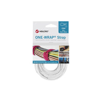 VELCRO ONE WRAP STRAP 20X200MM WHITE (PKT OF 25) - VELCRO-20X200X25-WHT