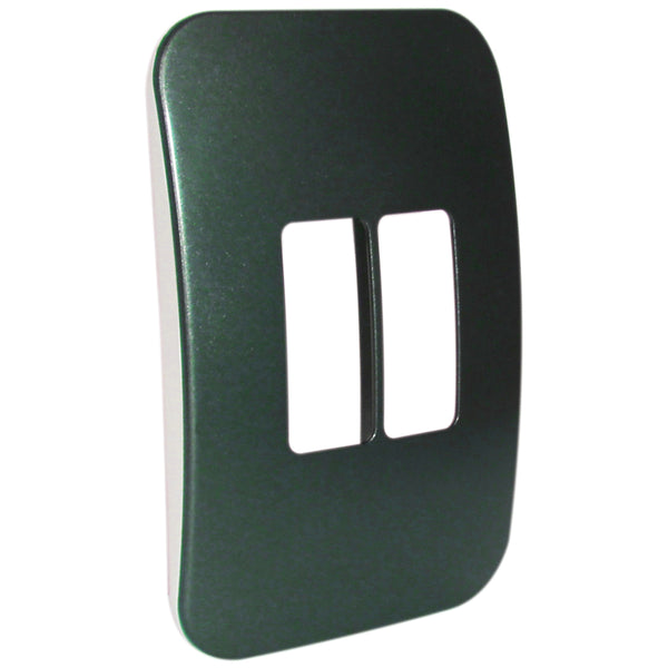 Major Tech Two Single Mod Cover Plate BZ/WT Trim (100mmx50mm) Vertical V6105BZ