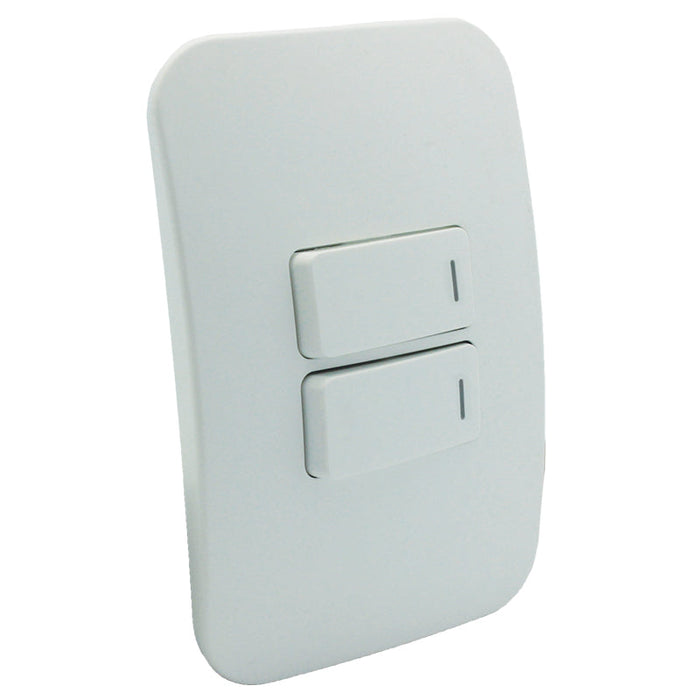 Major Tech Two Lever One-Way Switch RD/WT (100mmx50mm) Vertical VG111C2VRW