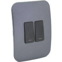 Major Tech Two Lever One-Way Switch BK/GM (100mmx50mm) Vertical VG111C2VBGM