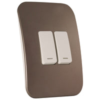 Major Tech Two Lever One-Way Switch WT/BZ (100mmx50mm) Vertical VG111C2VWBZ
