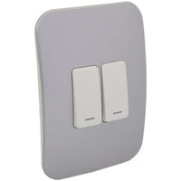 Major Tech Two Lever One-Way Switch WT/SV (100mmx50mm) Vertical VG111C2VWSV