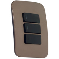 Major Tech Three Lever One-Way Switch  BK/BZ (100mmx50mm) Horizontal VG111C3HBBZ