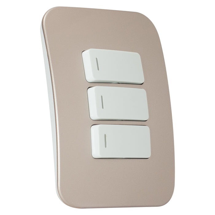 Major Tech Three Lever One-Way Switch  WT/CN (100mmx50mm) Horizontal VG111C3HWCN