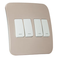 Major Tech Four Lever One-Way Switch WT/CN (100mmx100mm) Vertical VG111C4VWCN