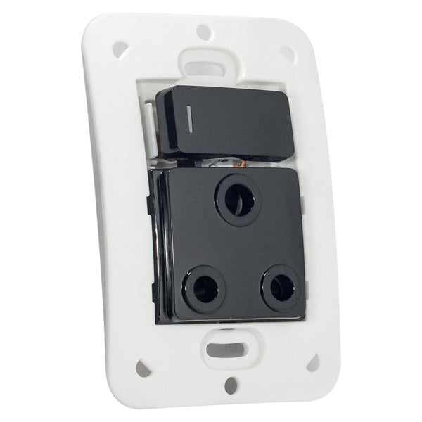 Major Tech Single RSA Socket BK No Cover(100mmx50mm) Vertical VG20BK