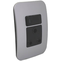 Major Tech Single RSA Socket BK/GM(100mmx50mm) Vertical VG20BGM