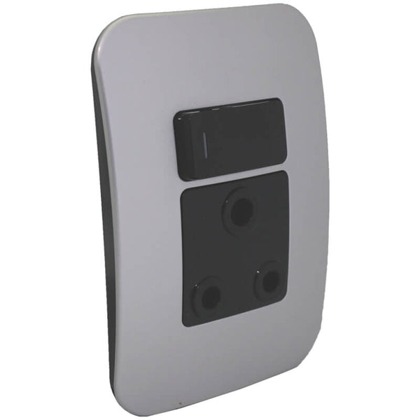 Major Tech Single RSA Socket BK/GM(100mmx50mm) Vertical VG20BGM