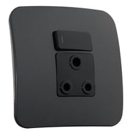 Major Tech Single RSA Socket BK/GM (100mmx100mm) VG21BGM