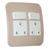 Major Tech Double RSA Socket WT/CN (100mmx100mm) VG22WCN
