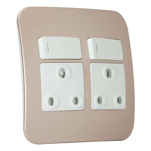Major Tech Double RSA Socket WT/CN (100mmx100mm) VG22WCN