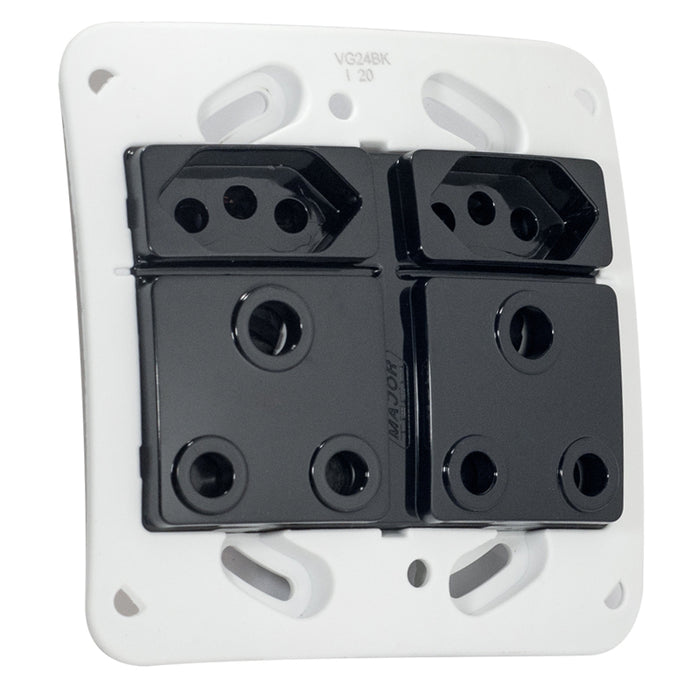 Major Tech Double RSA, Double V-Slim Socket BK/No Cover (100mmx100mm) VG24BK
