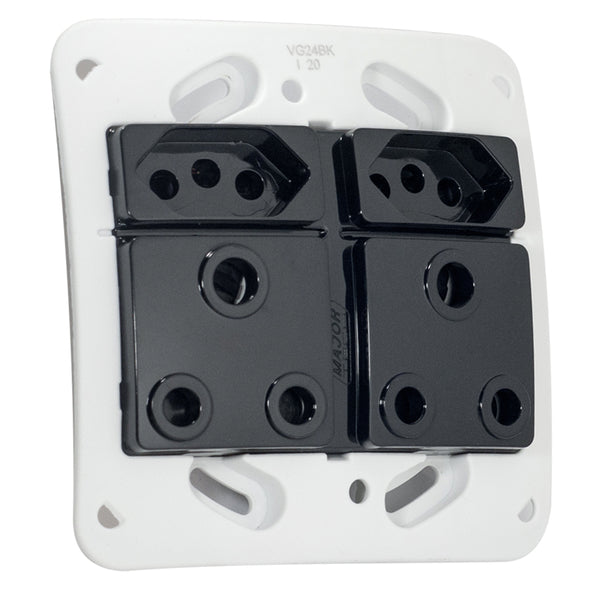 Major Tech Double RSA, Double V-Slim Socket BK/No Cover (100mmx100mm) VG24BK