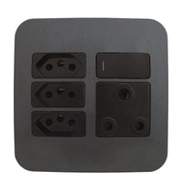 Major Tech Single RSA, Triple V-Slim Socket BK/GM (100mmx100mm) VG25BGM