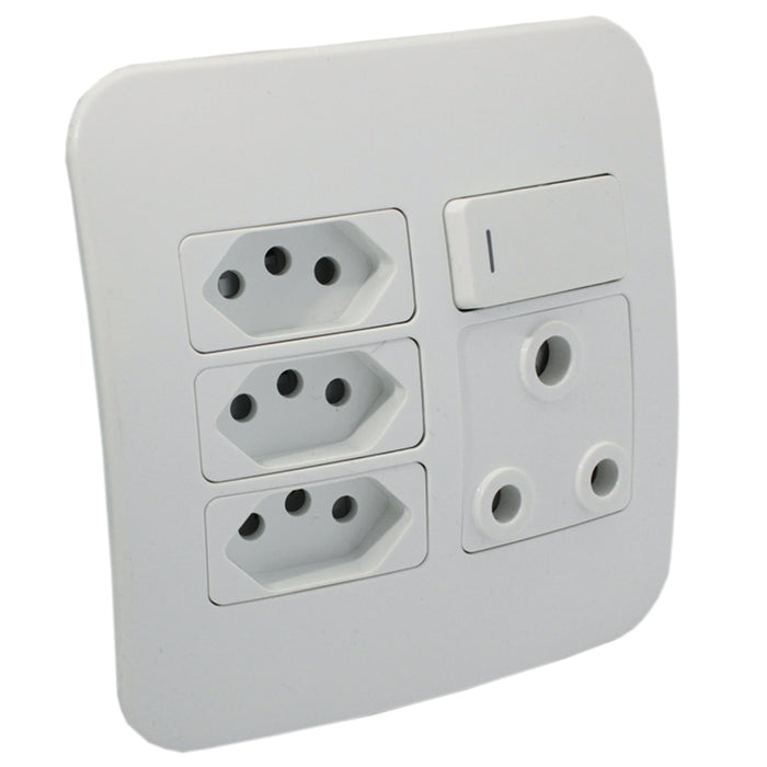 Major Tech Single RSA, Triple V-Slim Socket WT/WT (100mmx100mm) VG25WTC