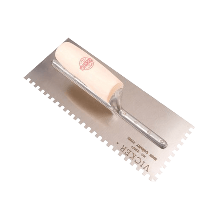 Vickers Notched Trowel 22477 - 6x6x6mm Notch for Tile Adhesive | Professional Tool