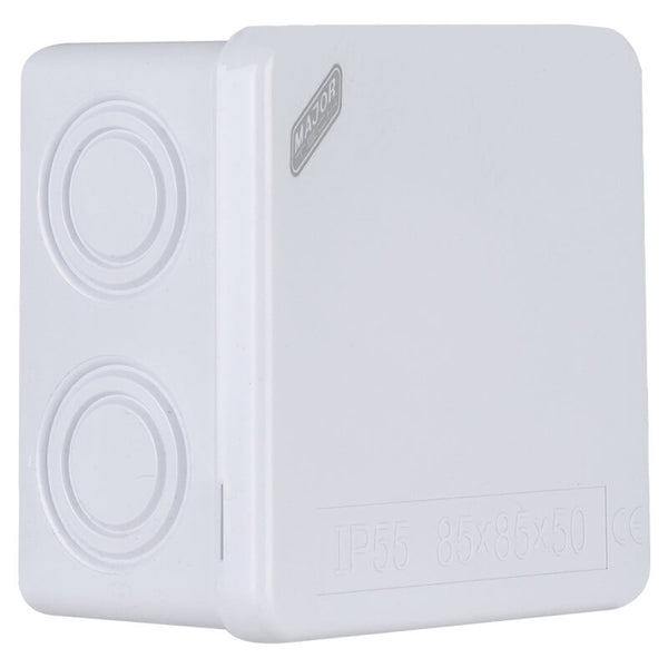 Major Tech IP55 Junction Boxes with Knock Outs (85mm x 85mm x 50mm) | VJ885G - image 1