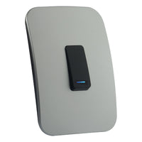 Major Tech One Lever One-Way Switch BK/SV With LED Locator (100mmx50mm) Vertical VL111C1VBSV