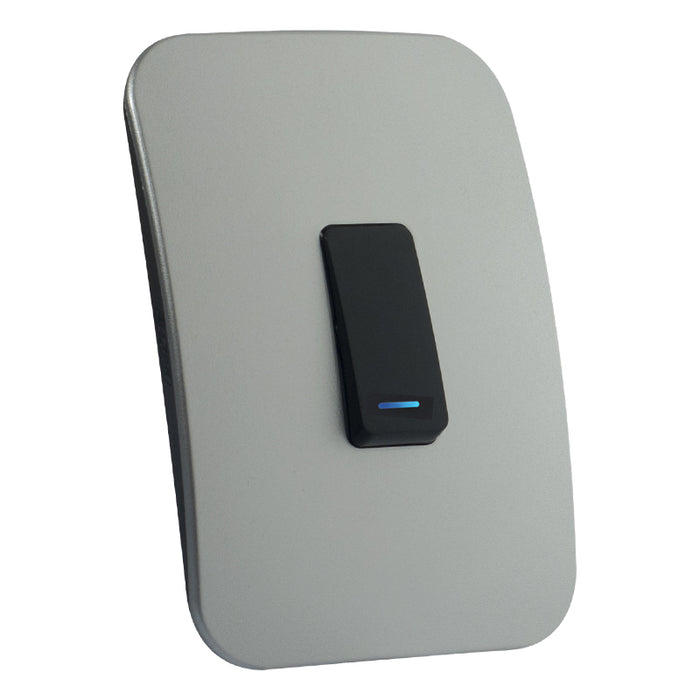 Major Tech One Lever One-Way Switch BK/SV With LED Locator (100mmx50mm) Vertical VL111C1VBSV