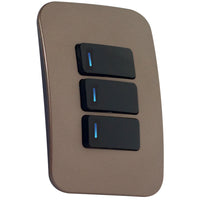 Major Tech Three Lever One-Way Switch  BK/BZ With LED Locator (100mmx50mm) VL111C3HBBZ